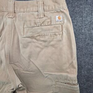 Carhartt Men 32x30 Tan Cotton Relaxed Fit Straight Leg Utility Work Pants 100095